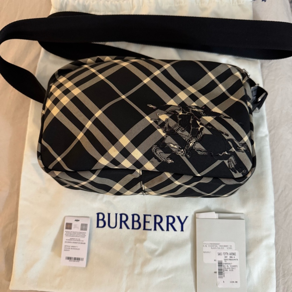 Authentic Burberry Essential Checked Crossbody Bag - image 1